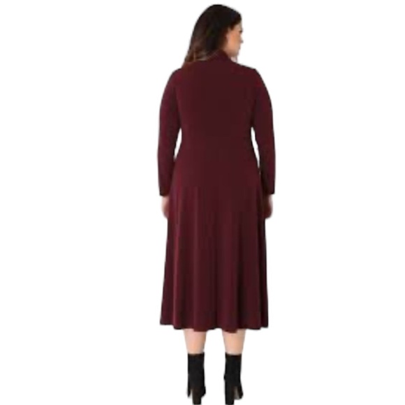 NWT Zara Sz S Cognac Long Sleeve Choker Midi Dress - Picture 11 of 11